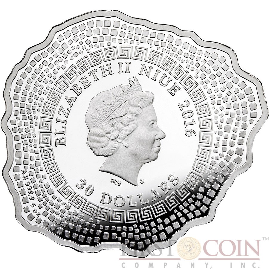 Niue Island MOUNT VOLCANO VESUVIUS POMPEII ITALY Silver coin $30 VOLCANO SHAPE Innovative minting 2016 Antique finish 6 oz